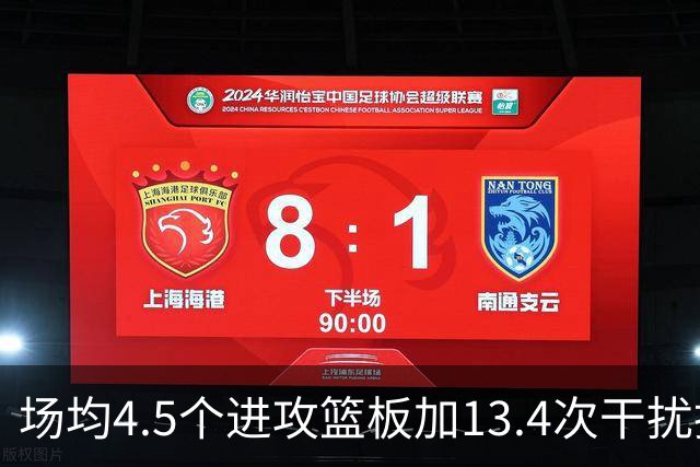 场均4.5个进攻篮板加13.4次干扰投篮，这两项他都排NBA第一